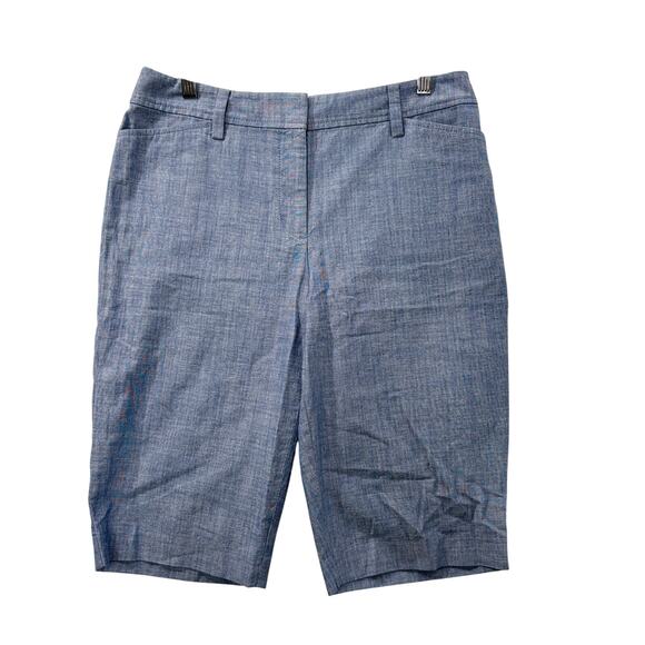 Talbots Womens Size 6 Perfect Shorts 13" Inseam Chambray Blue Preppy Summer - Picture 1 of 10